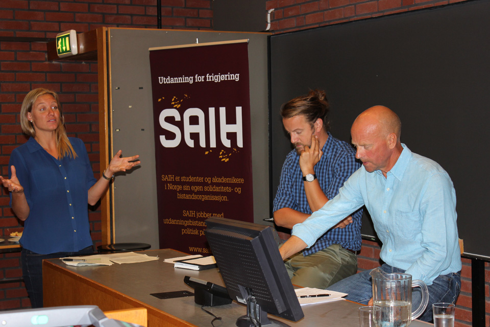 ristina Fröberg, Jonas Holmqvist and Hans Olav Ibrekk during the discussion, photo: Paul Garside
