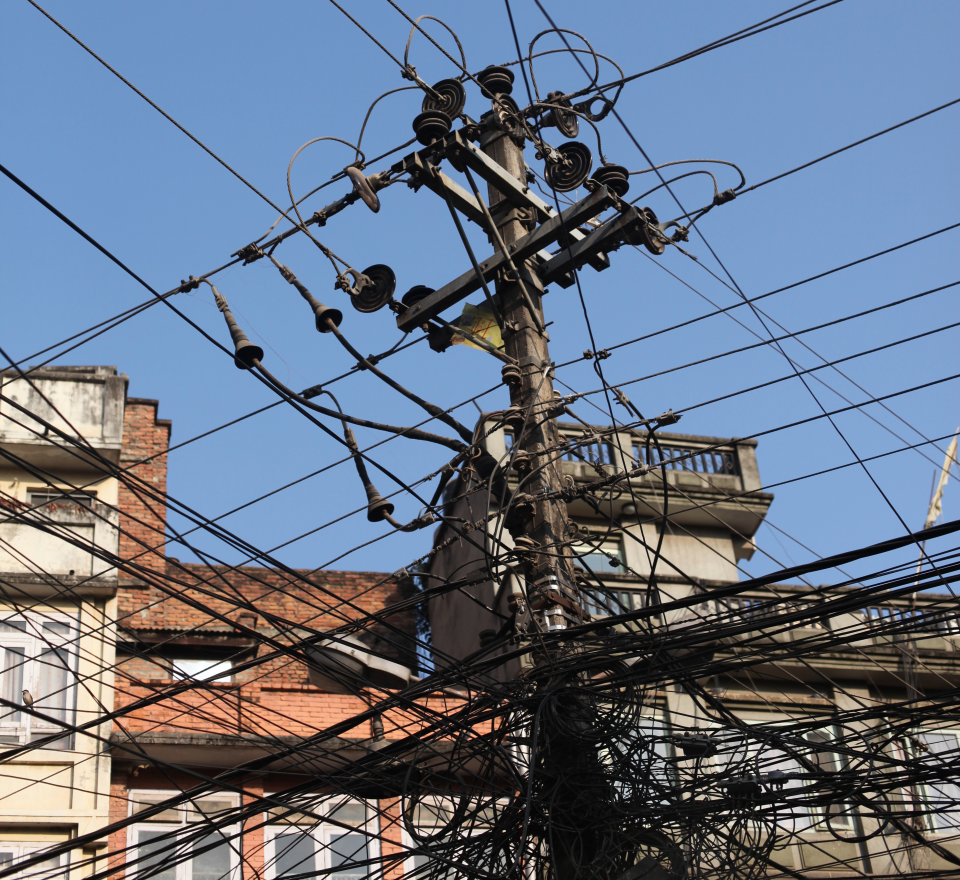 Strømledmninger i Katmandu