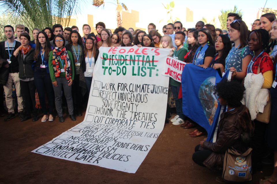 Youth in the UN Climate Change talks in Marrakech. Photo: Takver / Flickr